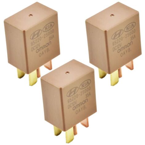 Relais automobile 95220-2S000 DC 12 V 35 A 4 broches compatible avec Hyundai KIA (lot de 3)