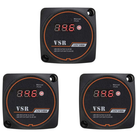 Relais chargeur splitter 3 voies sensible tension avec affichage numérique VSR 12V 140A pour voiture camping-car