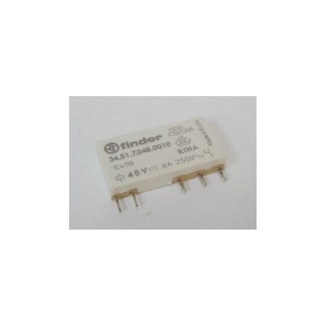 Relais CI 1RT 6A 48V DC sensible faible épaisseur AgNI FINDER 345170480010