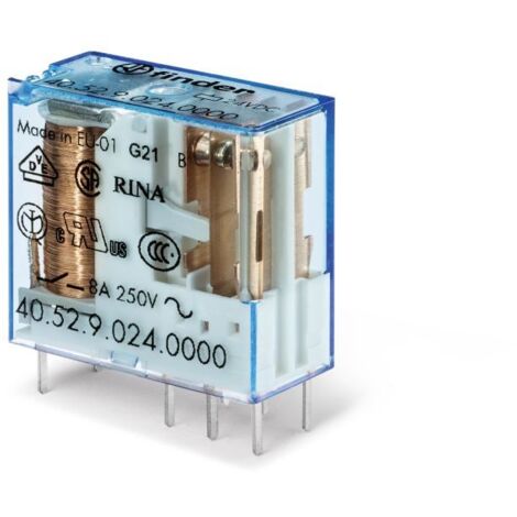 relais circuit imprimé - 2 contacts - 8a - 48 volts ac - agni - finder 405280480000