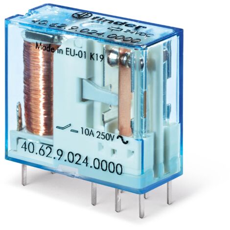 Relais circuit imprimé 2RT 10A 24V DC AgSnO2 FINDER 406290244000PAC