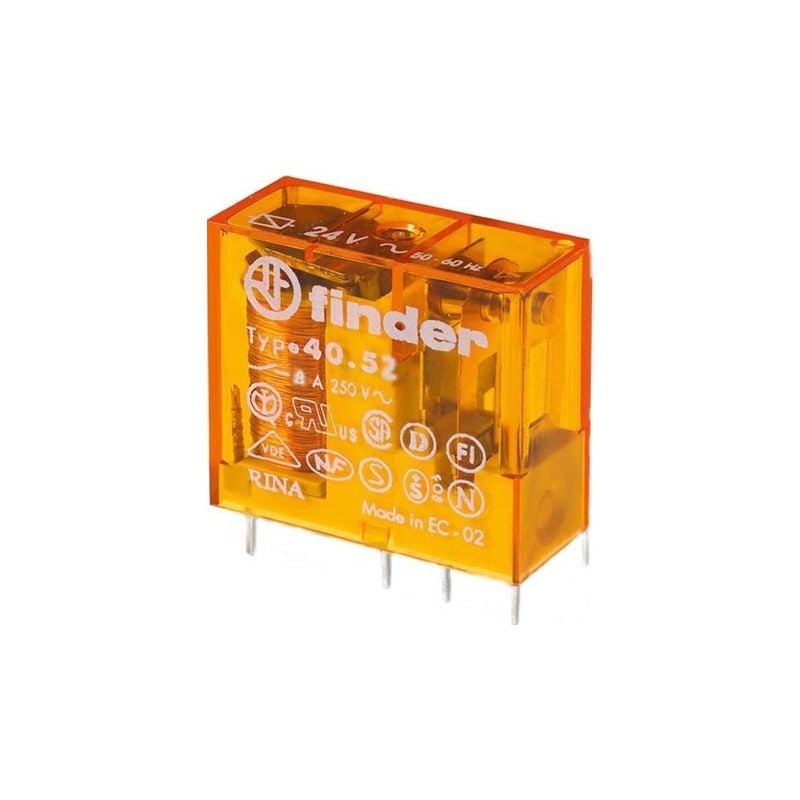 Relais miniature 230 volts 2 contacts 8 ampères Finder 405282300000
