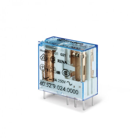 RELAIS CIRCUIT IMPRIME 2RT 8A 24DC SENSIBLE CONTACTS OR PAS 5MM FINDER 079684