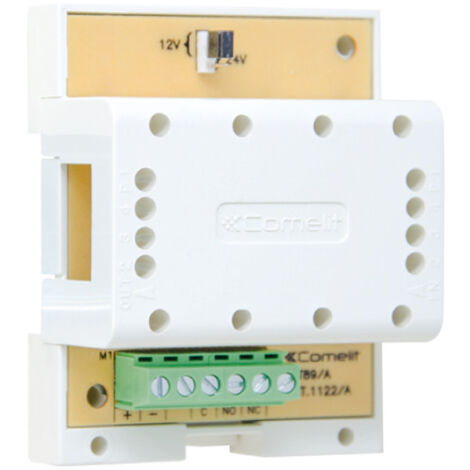 Relais Comelit à usage général 12-24V AC/DC 10A 4M DIN 1122/A