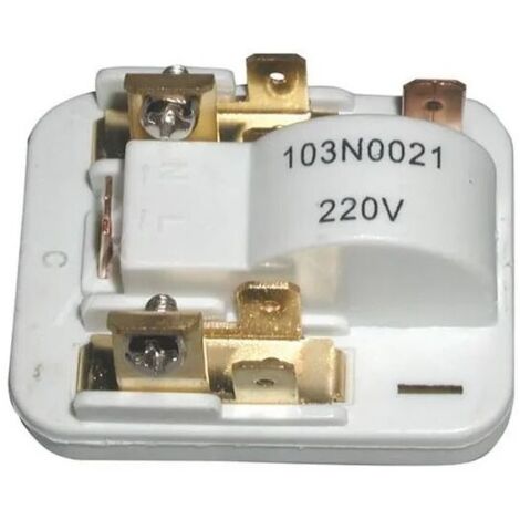 Relais compresseur universel pour réfrigérateur – Compatible avec modèles Danfoss et Bauknecht – 230V – Résistance PTC 25 ohm – 103N0021