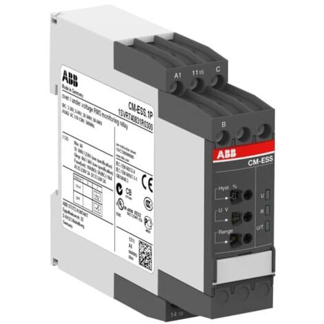 Relais Contrôle Tension Mono 3-600V 24-240 VAC/DC 1rt Vis 1SVR730830R0300 ABB 273083003