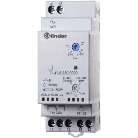 Relais crépusculaire modulaire alimentation 230 V/50 - 60 Hz N/A Finder 11.41.8.230.0000 S73452