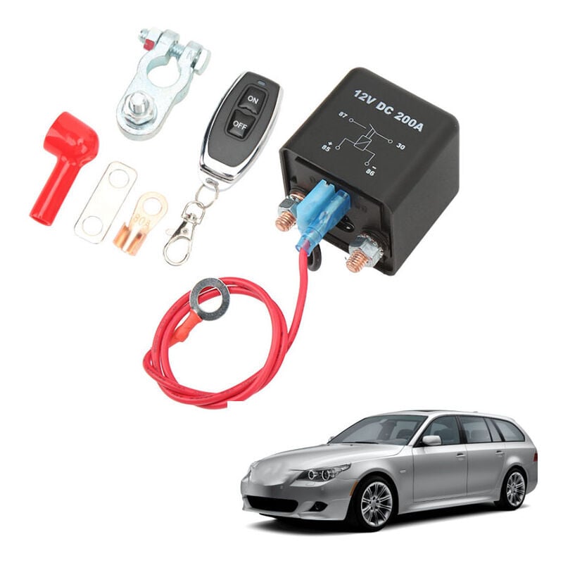 SNQ - Relais de commutateur de déconnexion de batterie de voiture dc 12V 200A isolateur de coupe interrupteur antivol d'arrêt avec télécommande pour