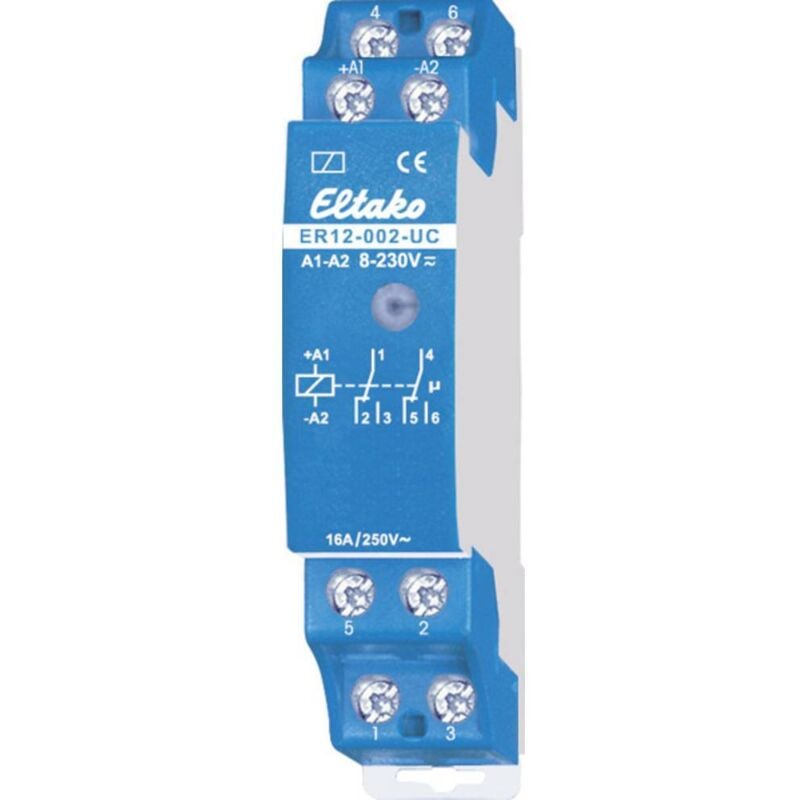 Eltako - ER12-002-UC Relais de commutation Tension nominale: 230 v Courant de commutation (max.): 4 a 2 inverseurs (rt) 1