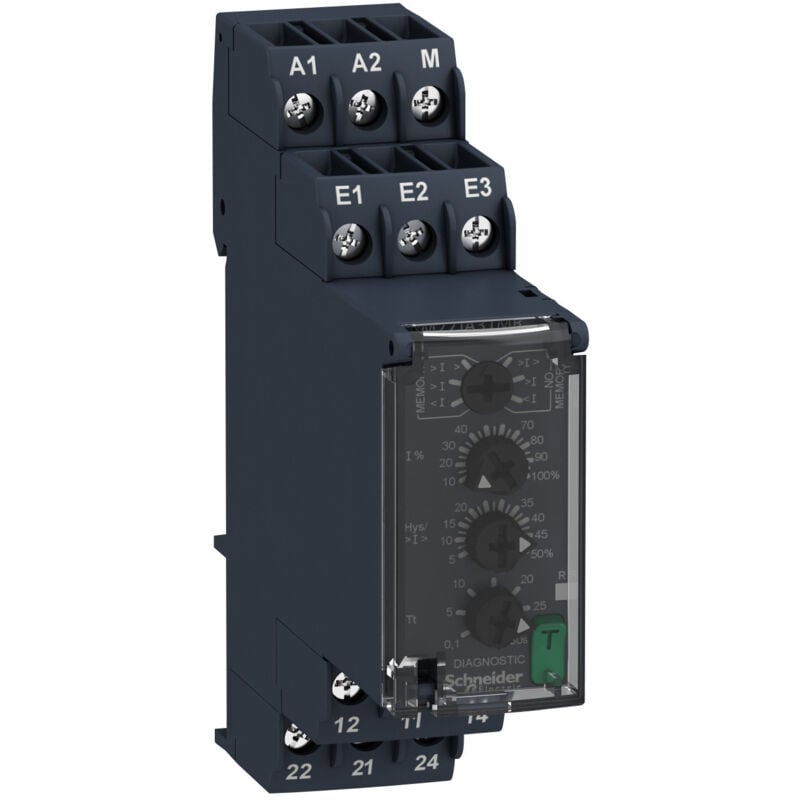 Schneider Electric - Zelio Control RM22 - relais sur/sous-intensité - 4mA à 1A - 2OF - 24V-240Vca/cc - RM22JA31MR