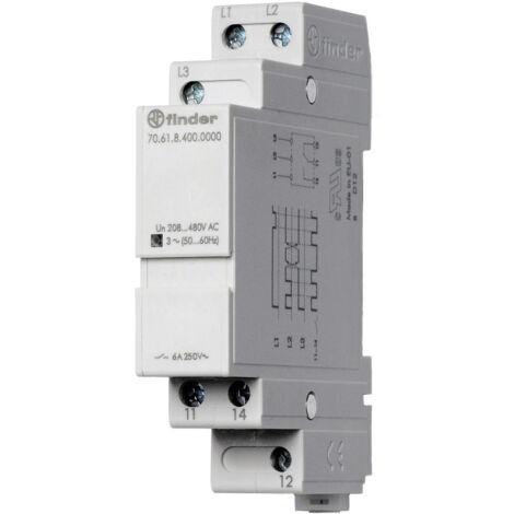 Relais de contrôle coupure 250 V/AC -  400 V/AC - 6 A Finder 70.61.8.400.0000