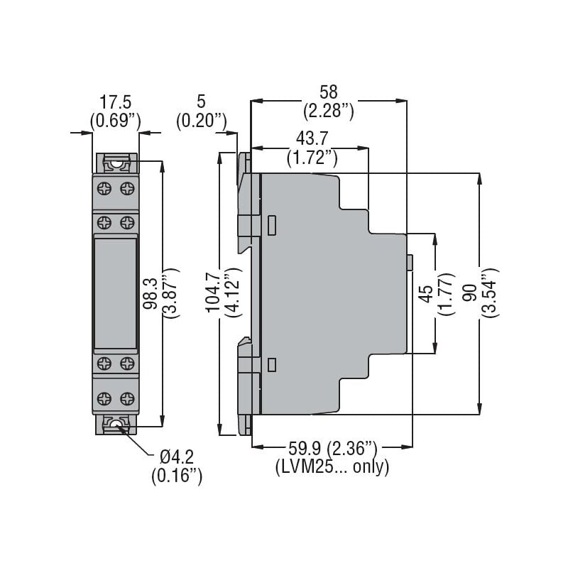 Kit de relais de niveau modulaire Lovato LVM25 240 et 2 sondes SN1 LVMKIT25