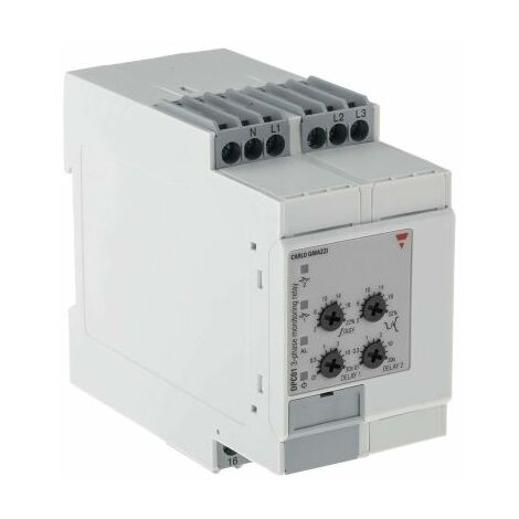 Relais de contrôle de réseaux triphasés Carlo Gavazzi série DPC01, 3, 3+N, 1 RT, 1s ( Prix pour 1 )