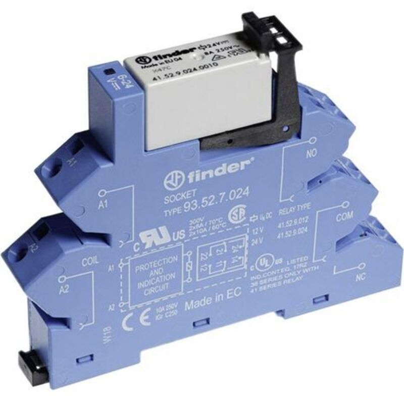 Finder - 38.62.0.024.0060 Interface relais 24 v/dc, 24 v/ac 8 a 2 inverseurs (rt) 1 pc(s)