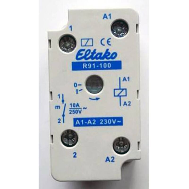 Eltako R91-100-230VAC Relais de commutation Tension nominale: 230 v Courant de commutation (max.): 8 a 1 no (t) 1 pc(s)