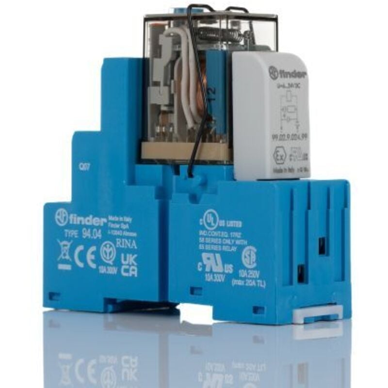 Finder - 58.34.9.012.0050 Module relais Tension nominale: 12 v/dc Courant de commutation (max.): 7 a 4 inverseurs (rt) 1