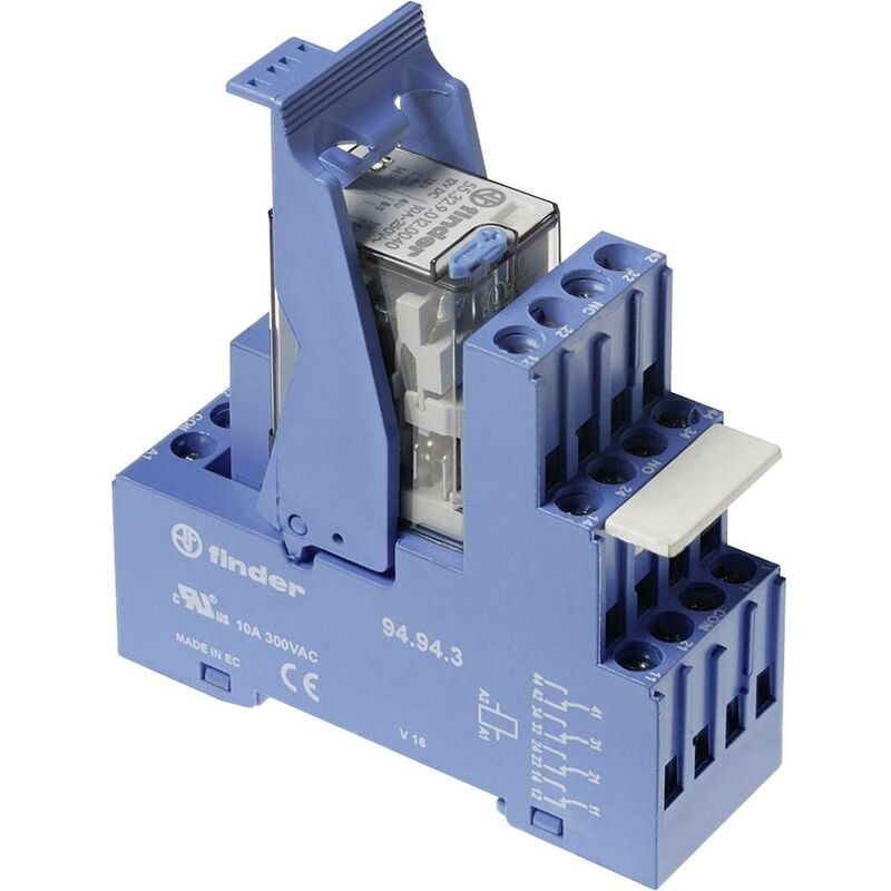 Module relais Finder 59.34.8.230.0060 Tension nominale: 230 v/ac Courant de commutation (max.): 7 a 4 inverseurs (rt) 1