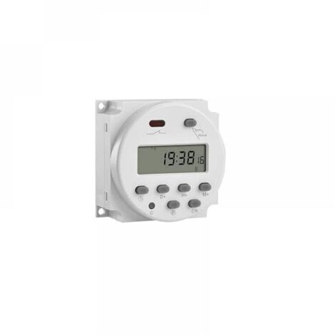 Relais de minuterie hebdomadaire numérique LCD mini 12 V avec interrupteur d'alimentation et couvercle étanche (blanc)