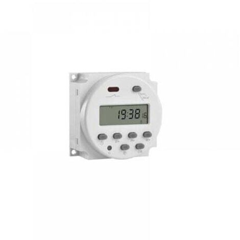 Relais de minuterie hebdomadaire numérique LCD mini 12 V avec interrupteur d'alimentation et couvercle étanche (blanc)