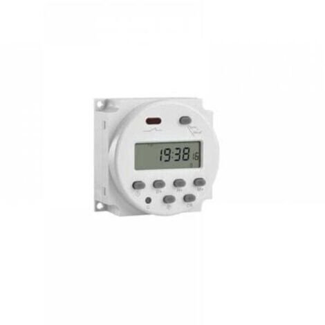 Relais de minuterie hebdomadaire numérique LCD mini 12V avec interrupteur d'alimentation et couvercle étanche (blanc)