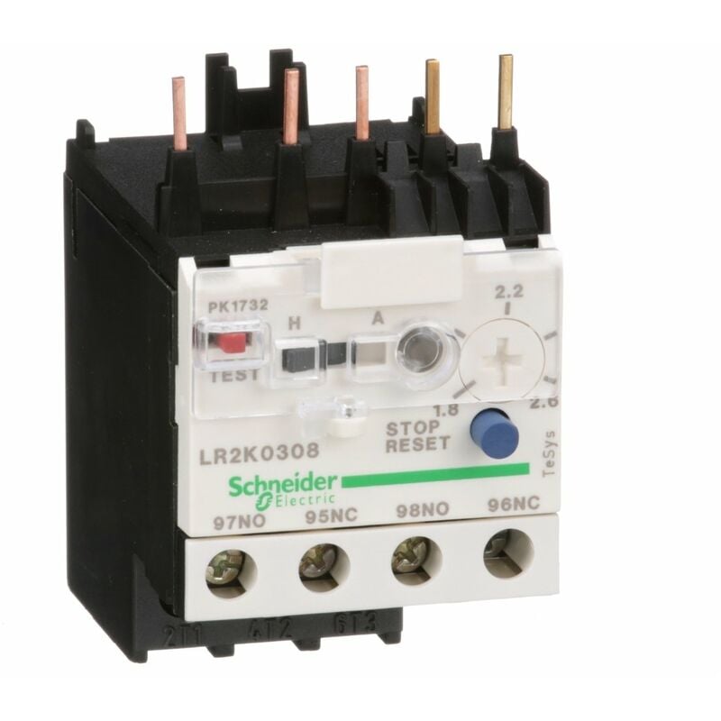 Relais de protection thermique moteur 1,8 à 2,6 A classe 10A - LR2K0308