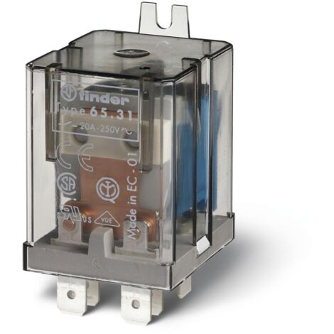 Relais de puissance 1NO+1NC 20A 125V DC patte de fixation Faston 250 257822 FINDER 653191250000
