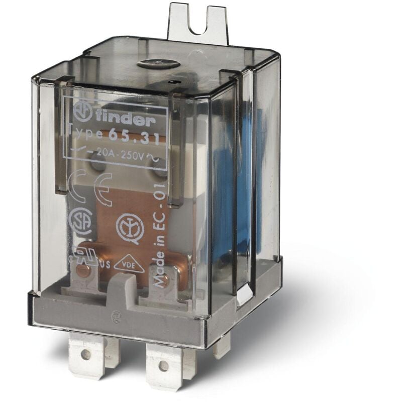 Relais de puissance 1NO 30A 220V dc patte de fixation Faston 250 071268 Finder 653192200300