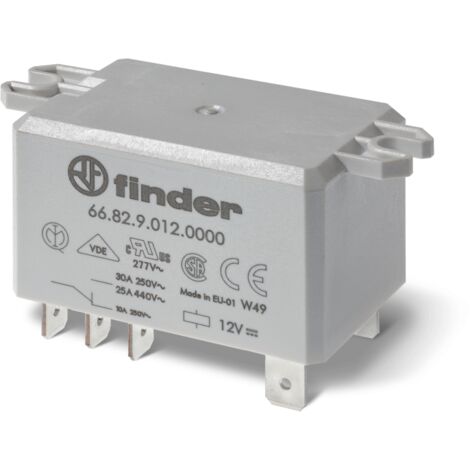 Relais de puissance 2NO 30A 230V AC patte de fixation Faston 250 AgSnO2 447674 FINDER 668282304300