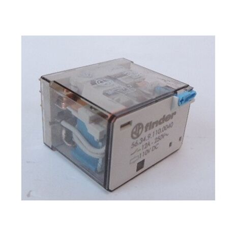 Relais de puissance 4RT 12A 110V DC bouton test + indicateur mécanique FINDER 563491100040
