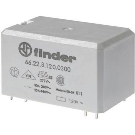 Relais de puissance CI 2NO 30A 24V DC doubles picots AgNi FINDER 662290241300