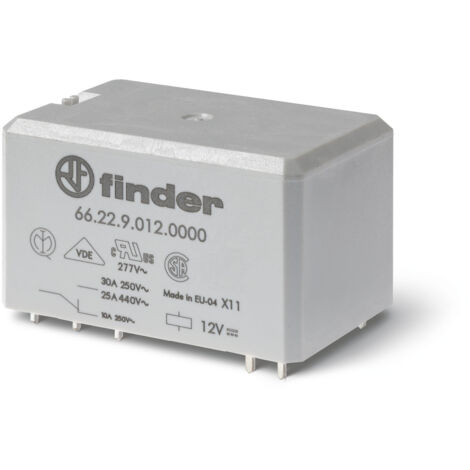 Relais de puissance CI 2NO 30A 24V DC doubles picots AgSnO2 FINDER 662290244300
