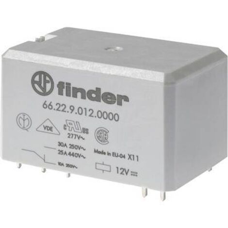 Relais de puissance CI 2RT 30A 24V DC doubles picots AgNi FINDER 662290241000
