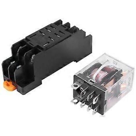 Relais de puissance DPDT à bobine 220 V CA LY2NJ HH62P-L JQX-13F, 8 broches, avec support PTF08A