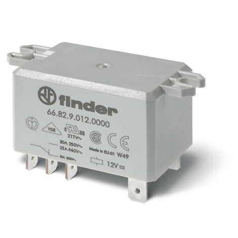 RELAIS DE PUISSANCE FASTON 250 2RT 30A SOUS 250VAC 24VDC AVEC PATTE DE FIXATION FINDER 290577