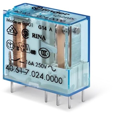 Relais de puissance Finder 40, 1 RT, bobine 24V c.c. Montage sur CI 1.2W ( Prix pour 1 )