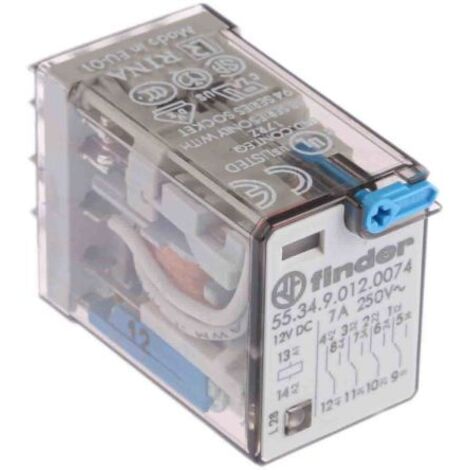 Relais de puissance Finder 55 Series, 4 RT, bobine 12V c.c. Enfichable 1W ( Prix pour 1 )