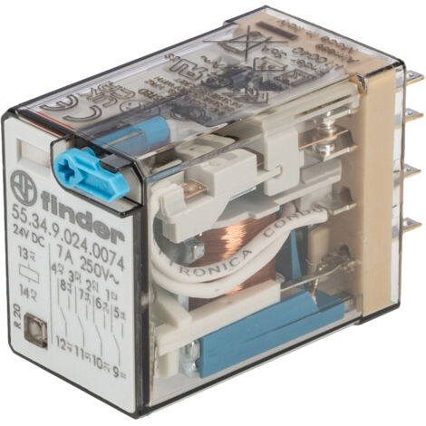 Relais de puissance Finder 55 Series, 4 RT, bobine 24V c.c. Enfichable 1W ( Prix pour 1 )