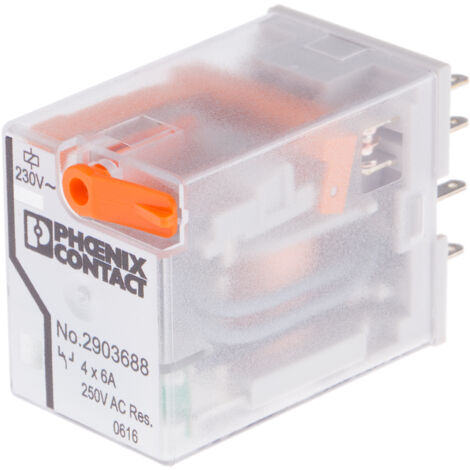 Relais de puissance Phoenix Contact REL-IR4/L-230AC/4X21, 4 RT, bobine 230V c.a. Montage sur CI ( Prix pour 1 )
