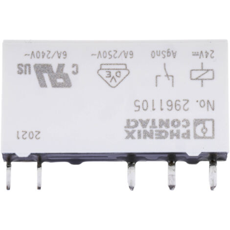 Relais de puissance Phoenix Contact REL-MR- 24DC/21, 1 RT, bobine 24V c.c. Montage sur CI ( Prix pour 1 )
