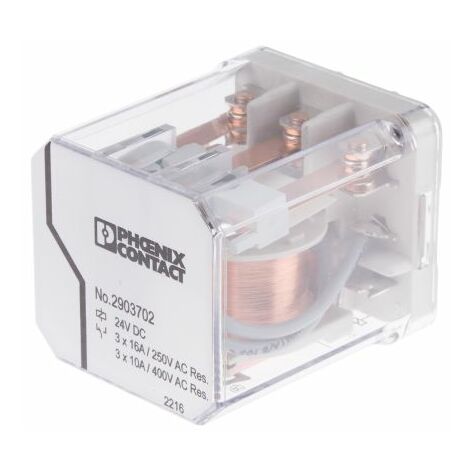 Relais de puissance Phoenix Contact REL-PR3- 24DC/3X21, 3 RT, bobine 24V c.c. Montage sur CI 1.5W ( Prix pour 1 )