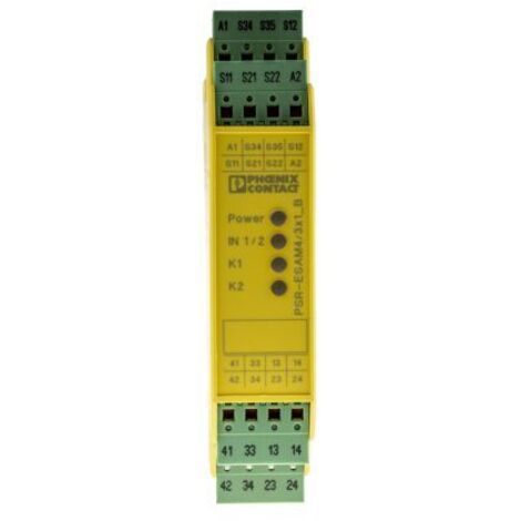Relais de sécurité Phoenix Contact PSR-SPP-24UC/ESAM4/3X1/1X2/B, 24V c.a. / V c.c., 2 canaux, 3 contacts de sécurité ( Prix pour 1 )