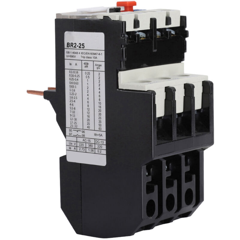 Ineasicer - Relais de surcharge électrique BR2-25, moteur réglable, thermique, 50-60 Hz, 17-25A, relais automatique