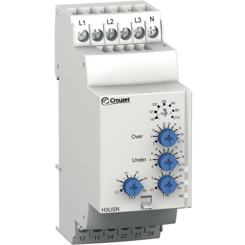 Crouzet - Relais de surveillance 120 - 277 v/ac 1 inverseur (rt), 1 inverseur (rt) H3USN 1 pc(s) S74249