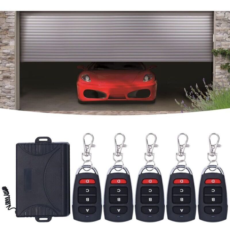 Relais de télécommande de porte 433MHz, AC85-250V Kit émetteur-récepteur Télécommande de garage Faible consommation d'énergie pour porte de garage