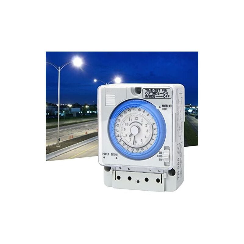 SNQ - Relais de temporisation mécanique d'horloge analogique, interrupteur de temporisation AC220V 16A, intervalle 15 minutes, durée 24 heures