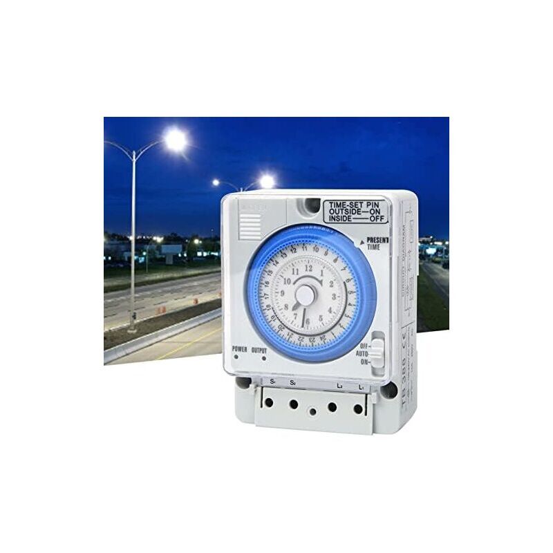 SNQ - Relais de temporisation mécanique d'horloge analogique, interrupteur de temporisation AC220V 16A, intervalle 15 minutes, durée 24 heures