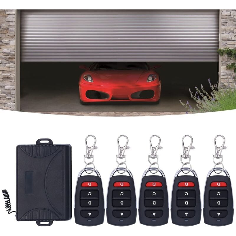 Relais de télécommande de porte 433MHz, AC85-250V Kit émetteur-récepteur Télécommande de garage Faible consommation d'énergie pour porte de garage