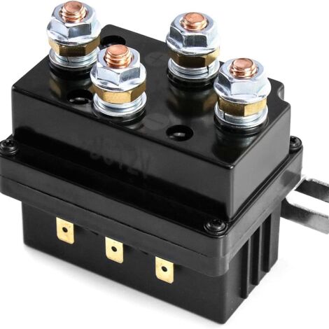 Relais de treuil 12 V 500 A, électrovanne pour treuils automobiles 8000 lb-17000 lb pour VTT/SSV. Relais de treuil haute intensité 12 V 500 A applicable aux treuils de VTT/SSV de 8000 à 17000 lb.