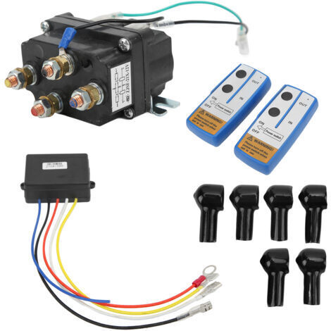 Relais de treuil électrique professionnel enduit de poudre de surface noire DC 12V 250A pour 2000lb-5000lb ATV UTV