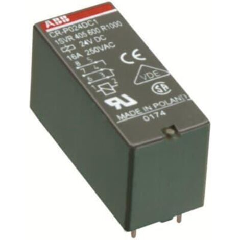 Relais débrochable CI 12VDC 1rt 250V 16A 1SVR405600R4000 ABB 240560040